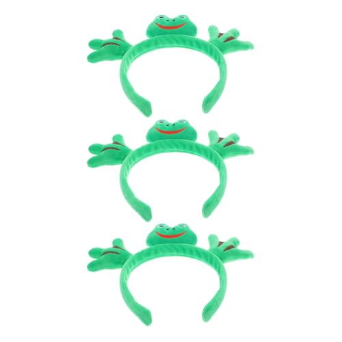 HOMOCONO 3 Stück Frosch-Stirnbänder: Froschaugen-Stirnbänder, Haarband für Festival-Partys, grüne Kopfbedeckung, Tierthema, Cosplay, Haar-Accessoires für Frauen und Mädchen von HOMOCONO