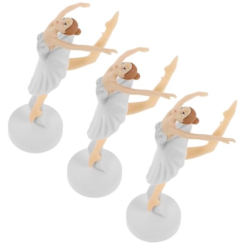 HOMOCONO 3 Stück Teiliges Balletttänzerin Tortendeko Figuren für Hochzeit Geburtstag und Desserts Dekoration für Kuchen und Feiern von HOMOCONO