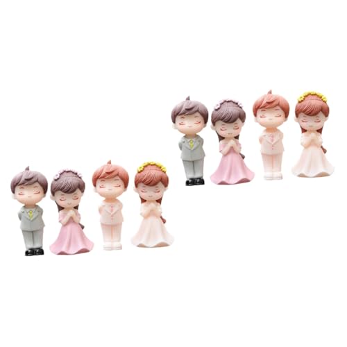 HOMOCONO 4 Paar Paar Puppen Ornamente, Entzückende Kuchenpuppen, Paar Schmücken Hochzeit, Cartoon Paarfiguren, Romantische Hochzeitspuppen, Reizendes Paar, Hochzeitstorte, Puppe, HOMOCONO 4 Paar Paar Puppen Ornamente, Entzückende Kuchenpuppen, Paar Schmücken Hochzeit, Cartoon Paarfiguren, Romantische Hochzeitspuppen, Reizendes Paar, Hochzeitstorte, Puppe, von HOMOCONO