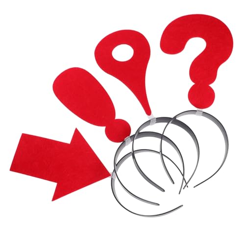 HOMOCONO 4 Stk. Teiliges Damen Haarband mit Kreativen Roten Symbolen Richtung Fragezeichen Ausrufezeichen Elastische Weiche Stirnbänder für Karneval Halloween Valentinstag Bequem und HOMOCONO 4 Stk. Teiliges Damen Haarband mit Kreativen Roten Symbolen Richtung Fragezeichen Ausrufezeichen Elastische Weiche Stirnbänder für Karneval Halloween Valentinstag Bequem und von HOMOCONO