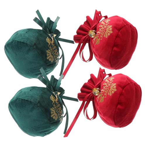 HOMOCONO 4 Stück Frohe Weihnachten Süßigkeitenbeutel Mit Kordelzug, Weihnachtssüßigkeitsbeutel, Weihnachts-samtbeutel Für Feiertage, Partys, , Verpackung HOMOCONO 4 Stück Frohe Weihnachten Süßigkeitenbeutel Mit Kordelzug, Weihnachtssüßigkeitsbeutel, Weihnachts-samtbeutel Für Feiertage, Partys, , Verpackung von HOMOCONO