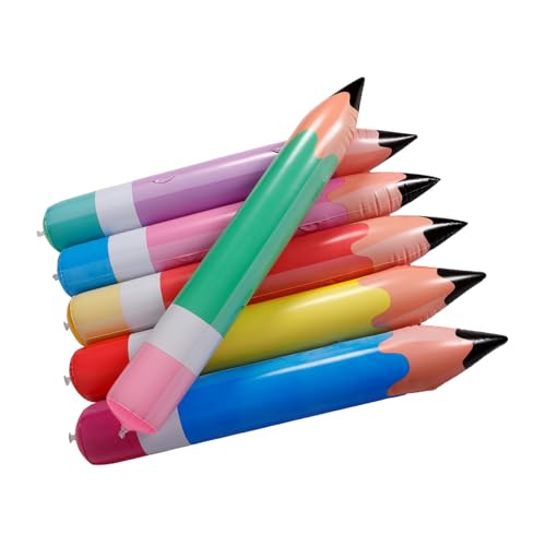 HOMOCONO 6 Stück Aufblasbare Bleistifte, Aufblasbare Bleistift Dekoration, Jumbo Bleistift Spielzeug, Klassenzimmer Requisite, Schülergeschenk, Schulparty Gastgeschenke, Dekorative HOMOCONO 6 Stück Aufblasbare Bleistifte, Aufblasbare Bleistift Dekoration, Jumbo Bleistift Spielzeug, Klassenzimmer Requisite, Schülergeschenk, Schulparty Gastgeschenke, Dekorative von HOMOCONO