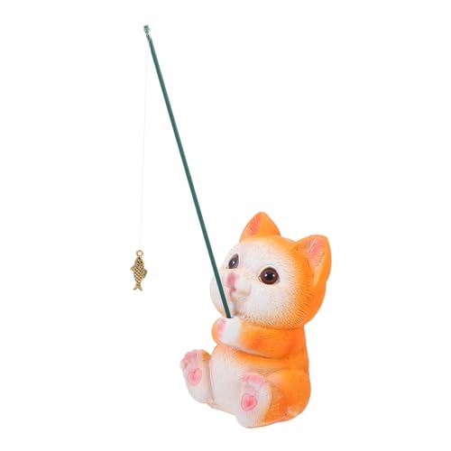 HOMOCONO Dekorative Fischtank-katzenfischerfigur Harz Katzenspielzeug Coupon Aquarium-Layout-Requisite Leicht Und Vielseitig 1 Stück von HOMOCONO