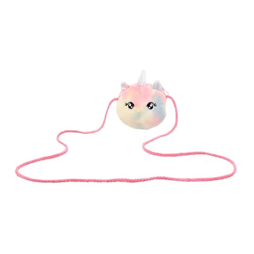 HOMOCONO Einhorn Umhängetasche Mädchen Plüsch Crossbody Bag mit Niedlichem Design für Snacks Handy und Tragbar und Leicht für Verschiedene Anlässe von HOMOCONO