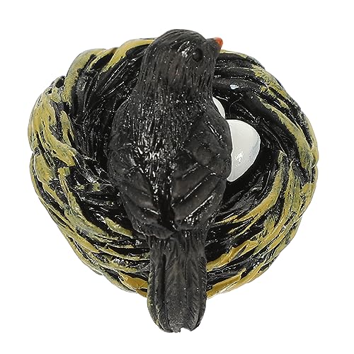 HOMOCONO Miniatur Kunstvogel mit Nest aus Harz Realistische Vogelfigur für Garten und Landschaftsdekoration Robust und Langlebig für Selbstgemacht Minihauslandschaftsdekor von HOMOCONO