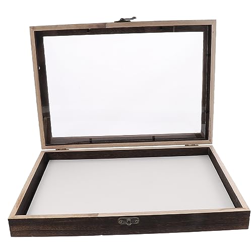 HOMOCONO Schlichte Präsentationsbox für Proben Im Vintage-design Großes Fassungsvermögen mit Schloss und Stabiler für Die Aufbewahrung Von Insekten und Pflanzen von HOMOCONO