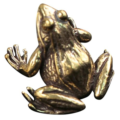 HOMOCONO Retro Frosch Aus Massivem Messing, Dekoratives Ornament Für Den Schreibtisch, Froschstatuen Für Den Garten, Froschdekorationen Für Draußen, Froschparty Dekorationen, Teichdekor HOMOCONO Retro Frosch Aus Massivem Messing, Dekoratives Ornament Für Den Schreibtisch, Froschstatuen Für Den Garten, Froschdekorationen Für Draußen, Froschparty Dekorationen, Teichdekor von HOMOCONO