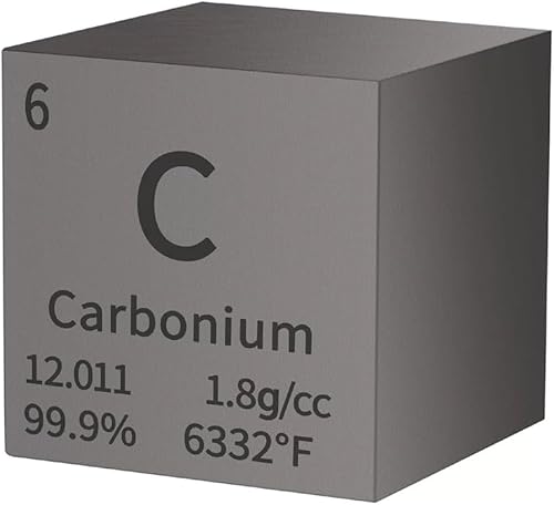 3,8 cm Element Würfel Metall Dichte Würfel Homostarry 99,95% Reinheit Lehrwerkzeug Geschenke für Studenten Lehrer Wissenschaft Chemie Liebhaber Material Hobby Sammlung DIY Laborexperimente (Carbon) von HOMOSTARRY