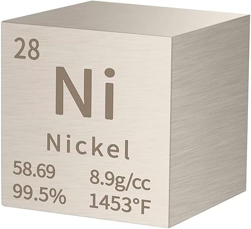 3,8 cm Element Würfel Metall Dichte Würfel Homostarry 99,95% Reinheit Lehrwerkzeug Geschenke für Studenten Lehrer Wissenschaft Chemie Liebhaber Material Hobby Sammlung DIY Laborexperimente (Nickel) von HOMOSTARRY