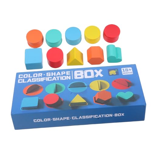 HOMSFOU 1 Box Farbsortierbox Farb Und Formsortierung Formerkennungssortierer Geometrischer Formabgleich Formabgleichssortierer Farbsortiertes Holz von HOMSFOU