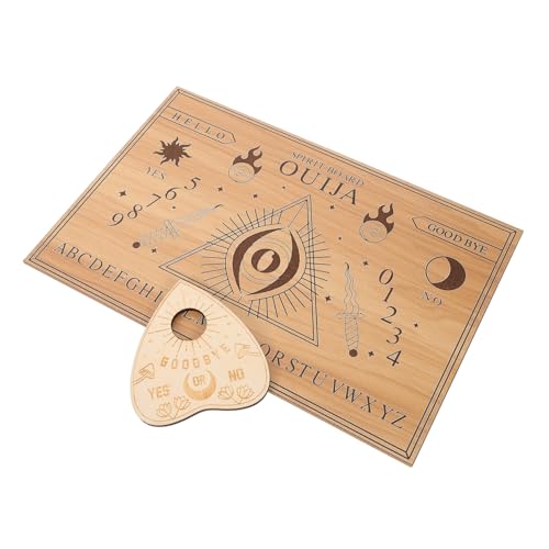 HOMSFOU 1 Satz Hölzerne Ornamente Divination Gruselig Planke Hexerei Wohnkultur Pendeldiagramm Wahrsagetafel Sternpendelbrett Weissagungszubehör Pendelbrettspiel Spiritboard Holz Beige von HOMSFOU