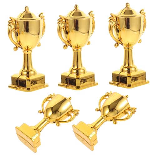 HOMSFOU 1 Satz Kuchenmodell Dekoration Kuchen Verzieren Party Trophäen Für Erwachsene Mini-trophäen Trophäenkuchen Kuchen-trophäenverzierung Plastik Golden 5 Stück von HOMSFOU
