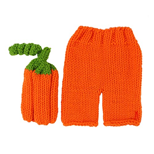 HOMSFOU 1 Satz Neugeborenen Sweater Set halloween costume halloween kleidung halloweenkostüme wc Fotografie Set Kleinkind-Foto-Häkelstütze Orange häkeln Kostüm-Outfit von HOMSFOU