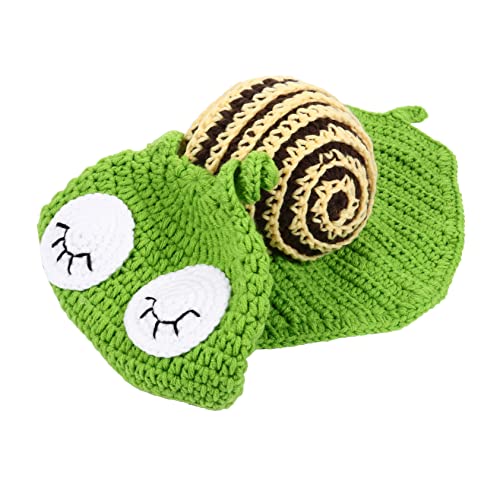 HOMSFOU 1 Satz Schneckenbabykleidung Handgefertigter Schlafsack Entzückende Kostümrequisiten Gestrickte Kostümrequisiten Requisiten Für Babyfotos Baby Kleidung Neugeboren Garn Strickmütze von HOMSFOU