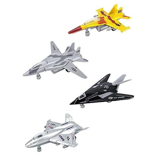 HOMSFOU 1 Satz Teiliges Kleiner Inertialflugzeug Modelle Hochwertiger Legierung Batteriefrei Leichtes Zurückziehen Und Starten Für Ab Jahren 4 Stück von HOMSFOU