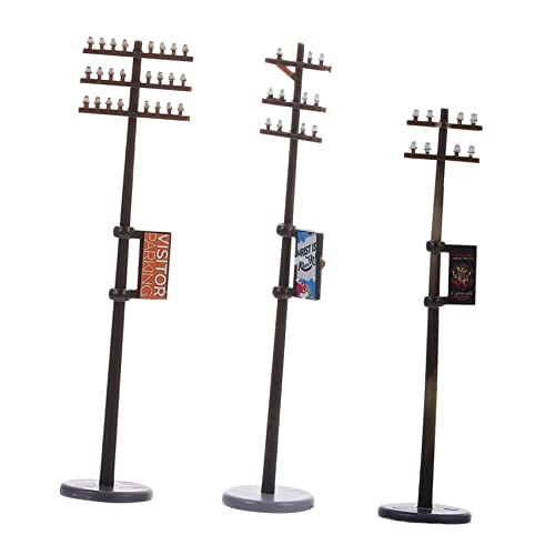 HOMSFOU 1 Satz Telefon mast Modell Telegrafenmast Modell Szenario Telegrafenmastmodelle Yard Ornamente Mikrotelegrafenmasten Mini-Park-Dekore Mini-Gartenversorgung Sandtischdekor Plastik von HOMSFOU