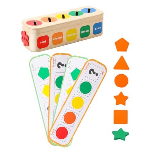 HOMSFOU 1 Satz Zum Sortieren Von Geometrien Holzblock -Puzzle Formen Lernen Passende Spiele Lernaktivitäten Zum Kleinkind Formsortierer Für Kleinkinder Holzbabyspielzeug Papier von HOMSFOU