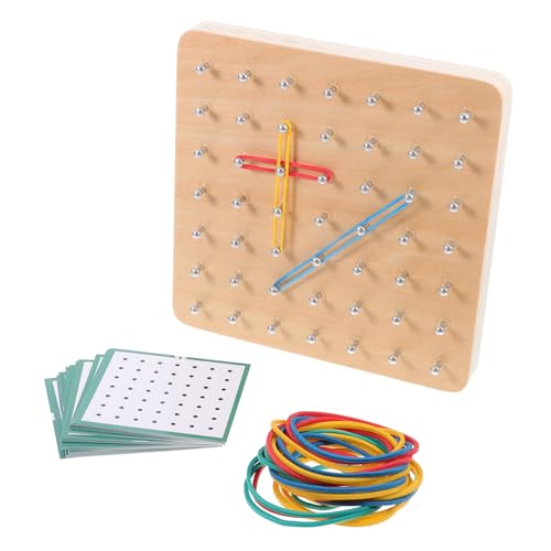 HOMSFOU 1 Set Pädagogische Holz Geoboard Werkzeuge Für Geoboard Geoboard Nagelplatte Kinderspielzeug Kinderspielzeug Lernwerkzeuge Für Geometrische Formen Geoboard Holz von HOMSFOU