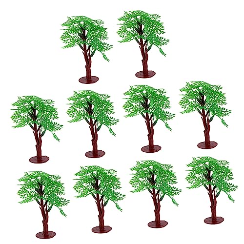 HOMSFOU 10 Stück Mikro-Landschaftsverzierung Artificial Tree Modellbau Landschaftsdekoration Baum Wohnkultur Pflanzendekorationen Gründekoration grünes Landschaftsmodell klein Modellbäume von HOMSFOU