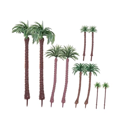 HOMSFOU 10 Stück Palmbaum Modell Miniatur Kokosnuss Bäume für DIY Realistische Dekoration für Sandtisch und Modelleisenbahnen von HOMSFOU