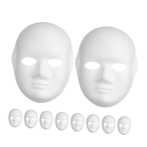 HOMSFOU 10 Stück Teiliges Weiße Papiermasken Vollflächig Bemalbar Leichte Papiermaske aus DIY Kostümmaske für Frauen für Karneval Halloween Cosplay und Kreative Bastelprojekte von HOMSFOU