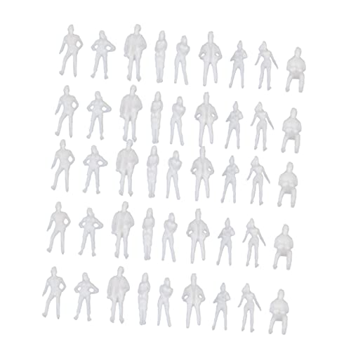 HOMSFOU 100 Stück Figurenmodell Menschen Haus Unbemalte Miniaturfiguren Mini Personenfiguren Miniaturfigur DIY Miniaturbausatz Mini Modellfiguren Kunststoff Weiß von HOMSFOU