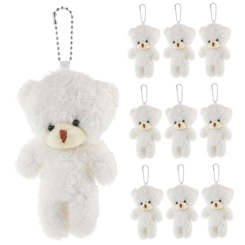HOMSFOU 10Stücke Mini Plüschbären Weiche Bärenfiguren Multifunktionale Bärenpuppe Als Hochzeitsgeschenk Für Bastelideen Zufällige Kette von HOMSFOU