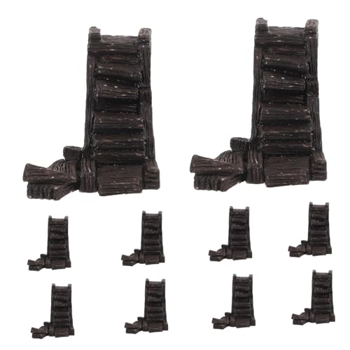HOMSFOU 10Stücke Miniature Resin Stairs for Dollhouse Furniture Tiny House Decor Crafting Mini Stairs Realistic Miniature Staircase Accessories von HOMSFOU