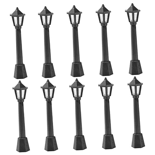 HOMSFOU 10stücke Straßenlaternen Modellbeleuchtung Für Puppenhaus Dekoration Mikroskopische Lampposts Schwarz Aus Umweltfreundlichem Harz von HOMSFOU