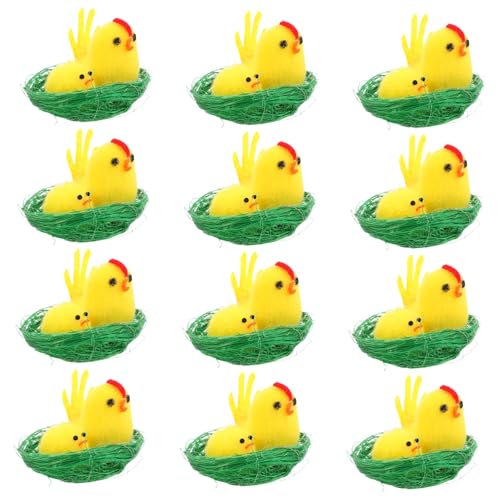 HOMSFOU 12Stücke Teiliges Küken Set Plüsch Realistische Hühnerfiguren für Osterdekoration Weiche Stofftiere für Kinderzimmer für Osterfeiern Langlebiges von HOMSFOU