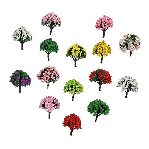 HOMSFOU 15 Stück Blumenbaum Simulationsmodell Miniaturbäume Miniaturen Mini -Baum DIY Minibaum Miniatur-Modellbäume Mini-Baummodell Mini-Modellbäume Landschaftsmodellbaum Plastik von HOMSFOU