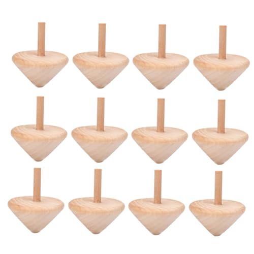 HOMSFOU 15 Stück Teiliges Holz zum Bemalen Leichte DIY Spinning Tops für Kreatives Bastelspielzeug Tragbar für Reisen und Kreative Gestaltung Natürliche Holzqualität von HOMSFOU