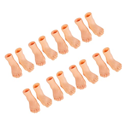 HOMSFOU 16 Stück 3D-Fußspielzeug zappelt Fidget Mini-Hände winzige Fußpuppen Marionette menschliches kognitives Fußerkennungsspielzeug Vinyl von HOMSFOU
