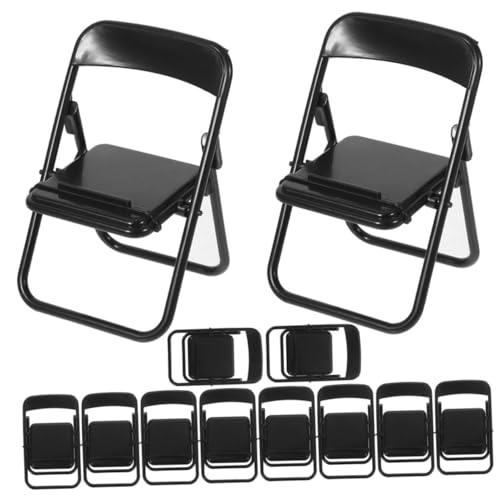 HOMSFOU 18 Stück Teiliges Miniatur Klappstuhl Realistische Miniatur Stuhl Modelle Faltbare Möbel Schwarzer Handyhalter für Dekoration und Fotorequisiten HOMSFOU 18 Stück Teiliges Miniatur Klappstuhl Realistische Miniatur Stuhl Modelle Faltbare Möbel Schwarzer Handyhalter für Dekoration und Fotorequisiten von HOMSFOU