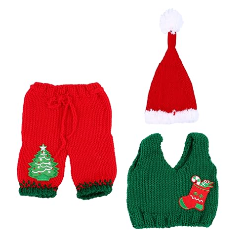 HOMSFOU 1Satz Kreatives Fotografie Set Mit Niedlichem Weihnachts Strickkostüm Handgefertigte Requisiten Aus Hochwertigem Strickmaterial Für Neugeborene Babygeschenk von HOMSFOU