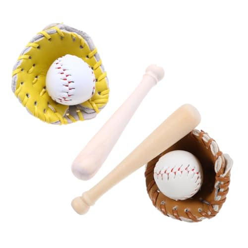 HOMSFOU 2 Sätze Baseball-Modell Zubehör für Geburtstagsfeiern mit Sportmotiven Miniatur-Baseballfiguren Mini-Softball im Freien Softbälle aus Kunststoff Abs von HOMSFOU