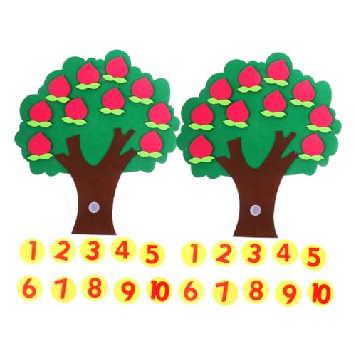 HOMSFOU 2 Sätze Digitales Kindergarten kinderzimmer Pinnwandbäume für das Klassenzimmer Pinnwandbaum Apfeltheken für den Vorschulbereich Filzstoff Rosy von HOMSFOU