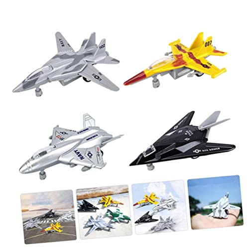 HOMSFOU 2 Sätze Teiliges Inertial Flugzeugspielzeug Legierung Langlebige Flugzeugmodelle Glatte Oberfläche Sicher Für Kleine Hände Für Geburtstage Und Weihnachten 4 Stück * 2 von HOMSFOU