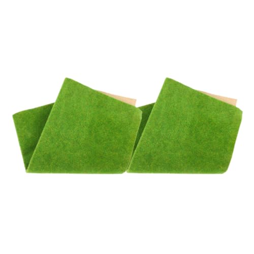 HOMSFOU 2 Stück Kunstrasen Sandtisch Hintergrund Modell Grasmatte Rasen Für Sandtisch Zuschneidbarer Kunstrasen Kunstrasen Kunstrasenmatte Grasrasen Kunstrasen Pad Grüner von HOMSFOU