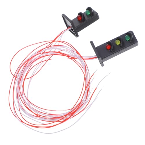 HOMSFOU 2 Stück Modellmaterial Mini-Landschaftslicht Simulation Ampel simulierte Signallichtmodelle Mini-Signallichtmodell Zug-Signallicht-Modell Mini-Hausversorgung Abs Schwarz von HOMSFOU
