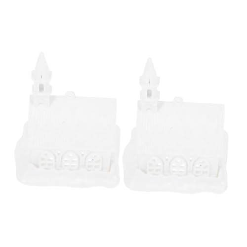 HOMSFOU 2 Stück Plastikhausmodell DIY Bastelset Graffiti-Ornament Indoor Dekoration Dekoratives Modellhaus Unvollendetes Basteln für Leere Ornamente zum Dekorieren Weiß von HOMSFOU