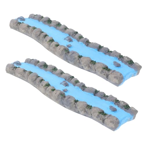 HOMSFOU 2 Stück Resin Miniatur Bach Teilig für Feengarten Dekoration Wasserlauf Garten Basteln Zubehör Langlebig Farbenfroh für Puppenhaus Mikro Landschaften und Kreative Sand HOMSFOU 2 Stück Resin Miniatur Bach Teilig für Feengarten Dekoration Wasserlauf Garten Basteln Zubehör Langlebig Farbenfroh für Puppenhaus Mikro Landschaften und Kreative Sand von HOMSFOU