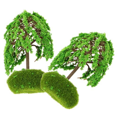 HOMSFOU 2 Stück Simulierte Straßenbäume Baum Miniaturbäume zum Basteln Eisenbahnlandschaft Bäume Zypresse Material Modelllandschaft Landschaftsdekor Bäume Plastik von HOMSFOU