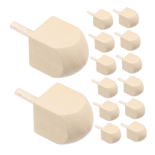 HOMSFOU 20 Stück Holz Dreidel Unbemalt Hanukkah Gyro zum Selbergestalten Robuste Traditionelle Lichtfest Spinning Tops für Familien DIY und Edukative Feiertagsdeko von HOMSFOU