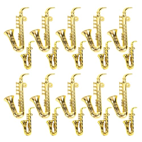 HOMSFOU 20 Stück Mini-Saxophon-Ornamente Für Den Weihnachtsbaum Musikinstrumentenmodelle Aus Kunststoff Goldene Hängedekorationen Für Weihnachtsfeiern Bastelarbeiten HOMSFOU 20 Stück Mini-Saxophon-Ornamente Für Den Weihnachtsbaum Musikinstrumentenmodelle Aus Kunststoff Goldene Hängedekorationen Für Weihnachtsfeiern Bastelarbeiten von HOMSFOU