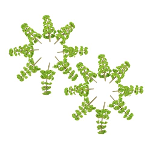 HOMSFOU 20 Stück Modellbäume mit Wald Mini gefälscht Kiefer Simulation Modellzug Landschaft Dioramenbedarf Baum-Kuchen-Topper Kleine Bäume Baumfiguren Puppenhausbaum Plastik Light Green von HOMSFOU