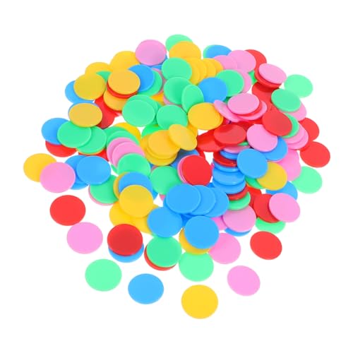 HOMSFOU 200 Stück Kreis Blatt zählen Rechenscheiben aus Kunststoff Mathe-Bingo-Chips Spielmarken Bingo -Marker Mathezähler für Chips für Pokerspiele Jetons Plastik von HOMSFOU