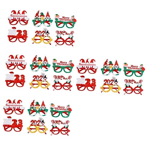 HOMSFOU 24 Stk 2023 Weihnachtsbrille Neujahrsparty-brille Weihnachtsschmuck Weihnachtsfeier Brille Zubehör Für Weihnachtsfotos 2023weihnachtsfeierbrille Plastik Brillengestell Blitz Kind von HOMSFOU