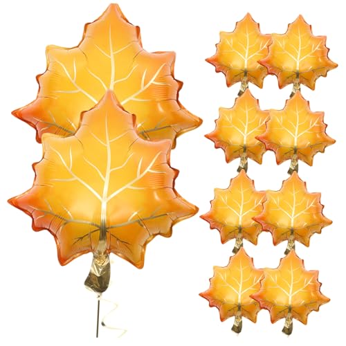 HOMSFOU 25 Stück Teiliges Thanksgiving Ballons aus Aluminiumfolie Langlebige Glänzende Ahornblattförmige Herbstdeko Einfach Aufzublasen für Erntedankfest Herbstpartys Festliche Feiern von HOMSFOU