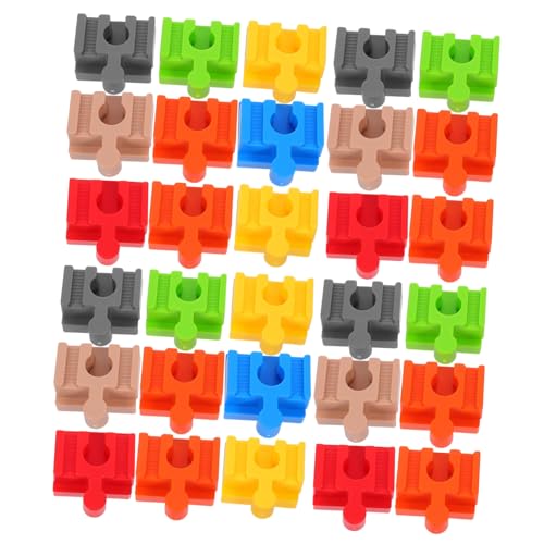 HOMSFOU 28 Stück Teiliges Bunte Holzschienenverbinder aus Langlebigem Holz Kinderfreundliche Einfach zu Montierende Zugschienenverbindungen für Innovatives Pädagogisches HOMSFOU 28 Stück Teiliges Bunte Holzschienenverbinder aus Langlebigem Holz Kinderfreundliche Einfach zu Montierende Zugschienenverbindungen für Innovatives Pädagogisches von HOMSFOU